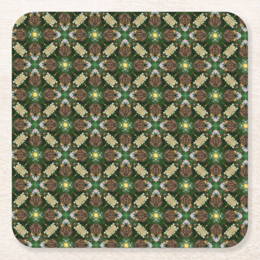 Kerstabomen Pine Cones Patroon Kartonnen Onderzetters (Voorkant)