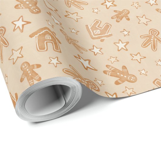 Kerstabrood en koekjes cadeaupapier (Rol Hoek)