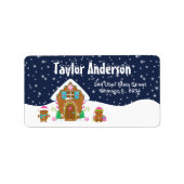 Kerstabrood House Pink en Navy Etiket (Voorkant)