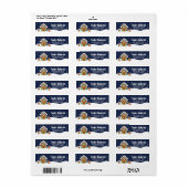 Kerstabrood House Pink en Navy Etiket (Full Sheet)