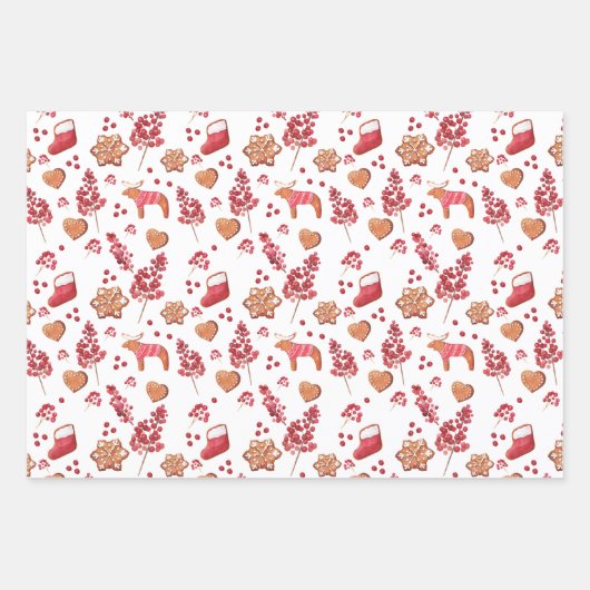 Kerstabrood Koekjes en Behandelingen Inpakpapier Vel (Voorkant 3)