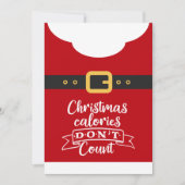 Kerstacalorieën Het rode pak van de kerstman zwart Feestdagenkaart (Voorkant)
