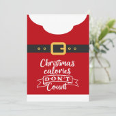Kerstacalorieën Het rode pak van de kerstman zwart Feestdagenkaart (Staand voorkant)