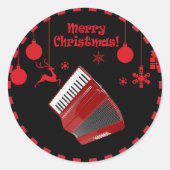 Kerstaccordeon Ronde Sticker (Voorkant)