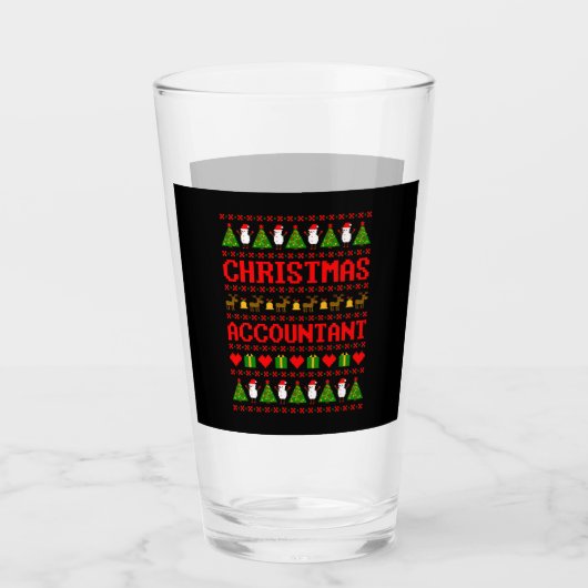 kerstaccountant glas (Voorkant)