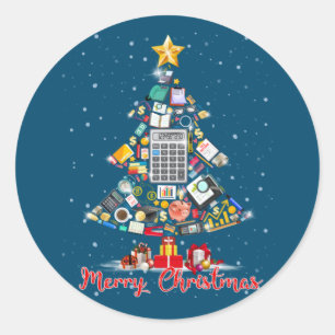 kerstaccountant — kerstmansstructuur — CPA Acc. Ronde Sticker