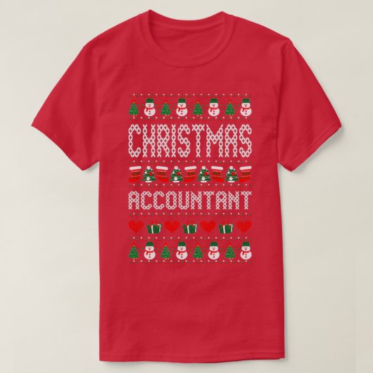 Kerstaccountant, Sweater Pattern T-shirt (Design voorkant)