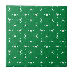 Kerstachtergrond met groene sterren tegeltje