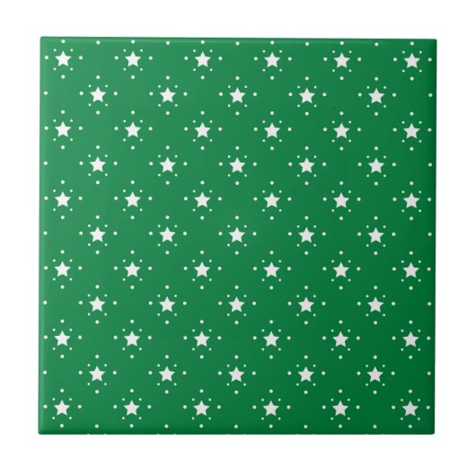 Kerstachtergrond met groene sterren tegeltje (Voorkant)