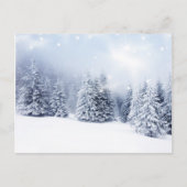 Kerstachtergrond met Snowy Fir Trees 2 Feestdagenkaart (Voorkant)