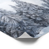 Kerstachtergrond met Snowy Fir Trees Poster (Hoek)