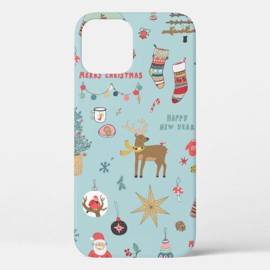 Kerstachtergrond, naadloos inpakken van papier Case-Mate iPhone case (Achterkant)