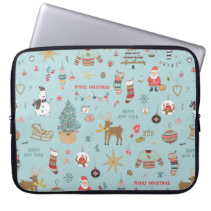 Kerstachtergrond, naadloos inpakken van papier laptop sleeve