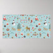 Kerstachtergrond, naadloos inpakken van papier poster (Voorkant)