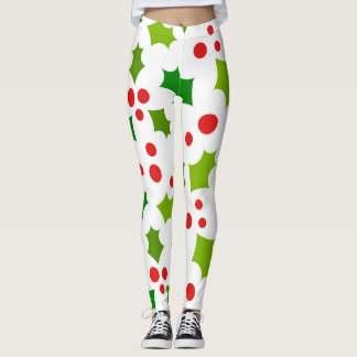Kerstachtige bessen en bladeren leggings