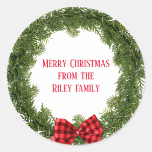 Kerstachtige bruine kreeft met geblindeerde boog ronde sticker