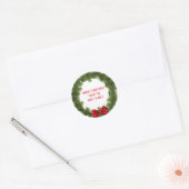 Kerstachtige bruine kreeft met geblindeerde boog ronde sticker (Envelop)