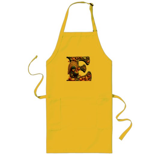 Kerstachtige cadeau met de letter E  Lang Schort (Voorkant)