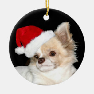 Kerstachtige Chihuahua Keramisch Ornament