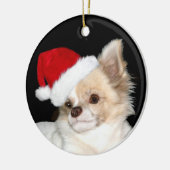 Kerstachtige Chihuahua Keramisch Ornament (Links)