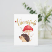 Kerstachtige Cute Kawaii Egel Herfst Ansichtkaart Briefkaart (Staand voorkant)