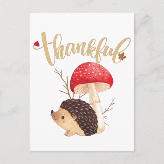 Kerstachtige Cute Kawaii Egel Herfst Ansichtkaart Briefkaart (Voorkant)