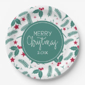 Kerstachtige en kerstherten papieren bordje (Voorkant)