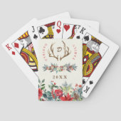 Kerstachtige familienaam waterverf pokerkaarten (Achterkant)