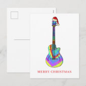 Kerstachtige gitaarkleurige kerst feestdagenkaart (Voorkant / Achterkant)