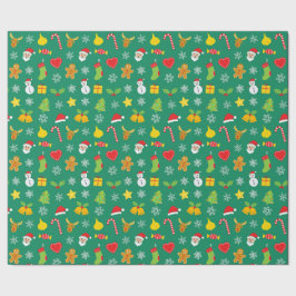 Kerstachtige groene achtergrond cadeaupapier