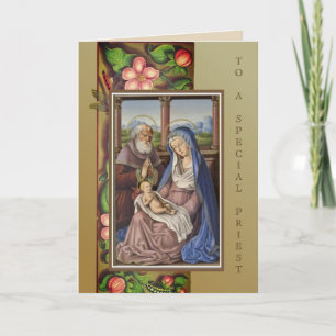 Kerstachtige Heilige Gezin  Religieus Feestdagen Kaart