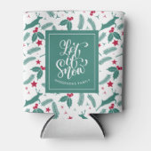 Kerstachtige herten en Typografie-Laat het sneeuw Blikjeskoeler (Voorkant)