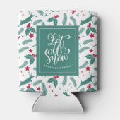 Kerstachtige herten en Typografie-Laat het sneeuw Blikjeskoeler (Achterkant)