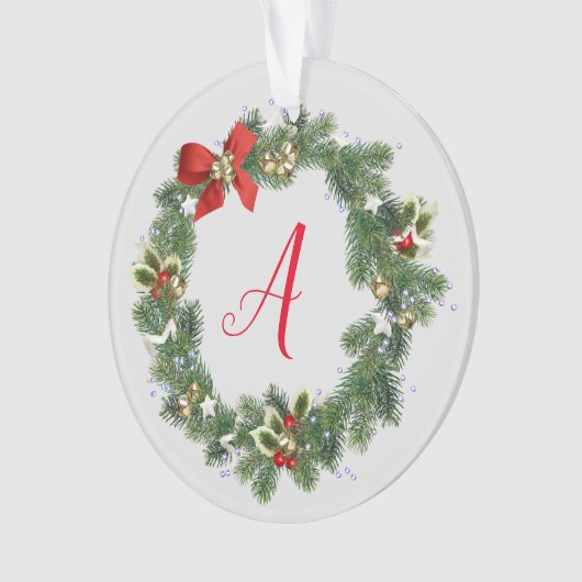 Kerstachtige Initiaal Acrylversiering Ornament (voorkant)