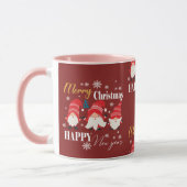 Kerstachtige kleine rode dwergen   mok (Links)