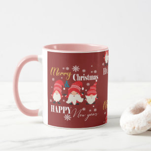 Kerstachtige kleine rode dwergen   mok