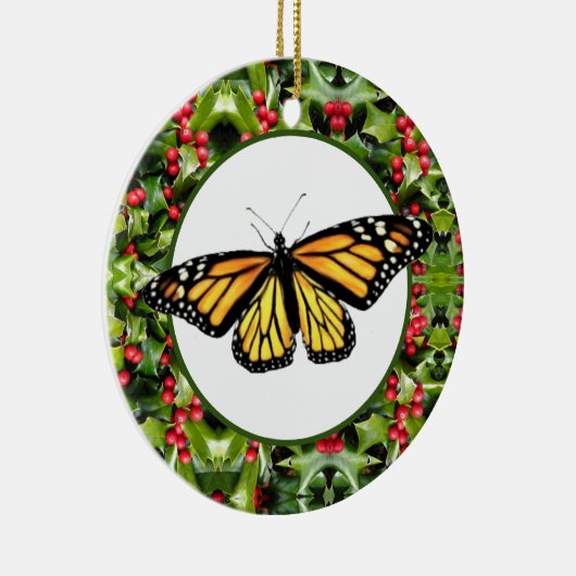 Kerstachtige monarchen en Holly Keramisch Ornament (Rechts)