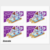 Kerstachtige sticker Snowmen Sneeuwsport. (Vel)