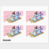 Kerstachtige sticker Snowmen Sneeuwsport. (Vel)