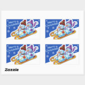 Kerstachtige sticker Snowmen Sneeuwsport. (Vel)