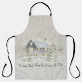 Kerstachtige winterwinterbos met Cabin Winter Snow Schort (Voorkant)