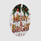 Kerstacryl cirkelornament 'Merry & Bright' Ornament (voorkant)
