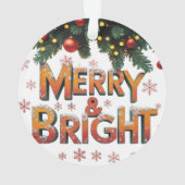 Kerstacryl cirkelornament 'Merry & Bright' Ornament (achterkant)