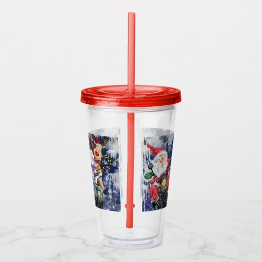 Kerstacryltumbler Happy Friends - Fun Acryl Drinkbeker (Rechts)