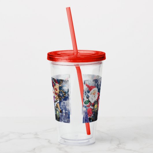 Kerstacryltumbler Happy Friends - Fun Acryl Drinkbeker (Links)