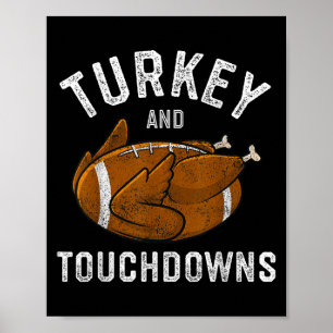 Kerstactie Kalkoen En Touchdowns Football Mannen B Poster