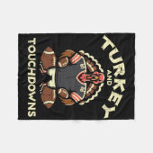 Kerstactie Turkey En Touchdowns Voetbal Mannen Bo Fleece Deken (Voorkant (Horizontaal))