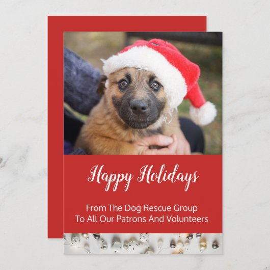 Kerstactiviteiten voor hondenreddingsgroepen feestdagenkaart (Voorkant / Achterkant)