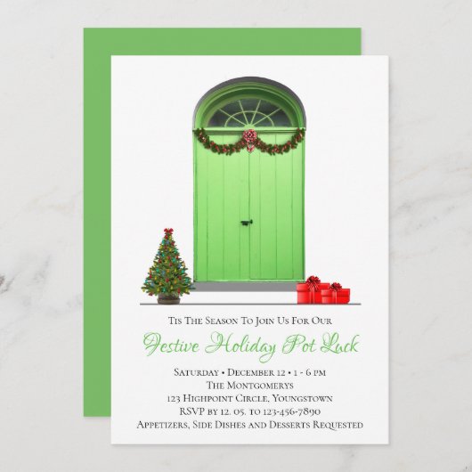 Kerstadedecoraties Groene Deuren Vrijdag Kaart (Voorkant / Achterkant)