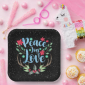 Kerstadeer Antlers met Holly Papieren Bordje (Feest)